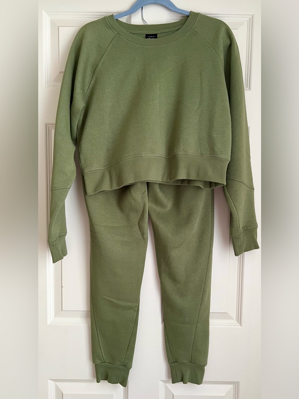 Jolyn Olive Green Cozy Buttery Soft Cropped Top and Joggers Set